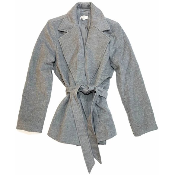 LOFT Jackets & Blazers - NWT Ann Taylor LOFT Coat Sz MEDIUM Gray Belt Pockets